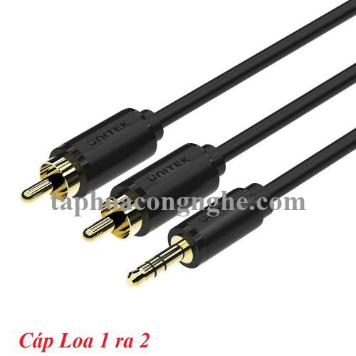 Unitek 28992 Y-C9025BK 15M Màu Đen Cáp Loa 1 Jack 3.5Mm Ra 2 Đầu Hoa Sen 30028992